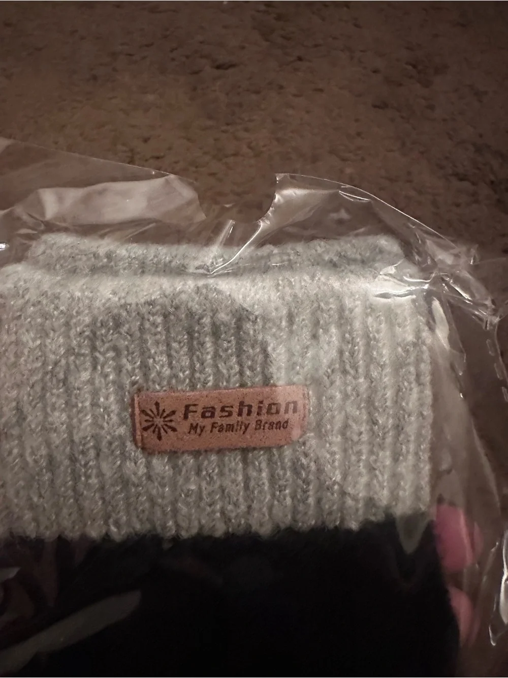 Knit Cuff Black & Gray Mittens